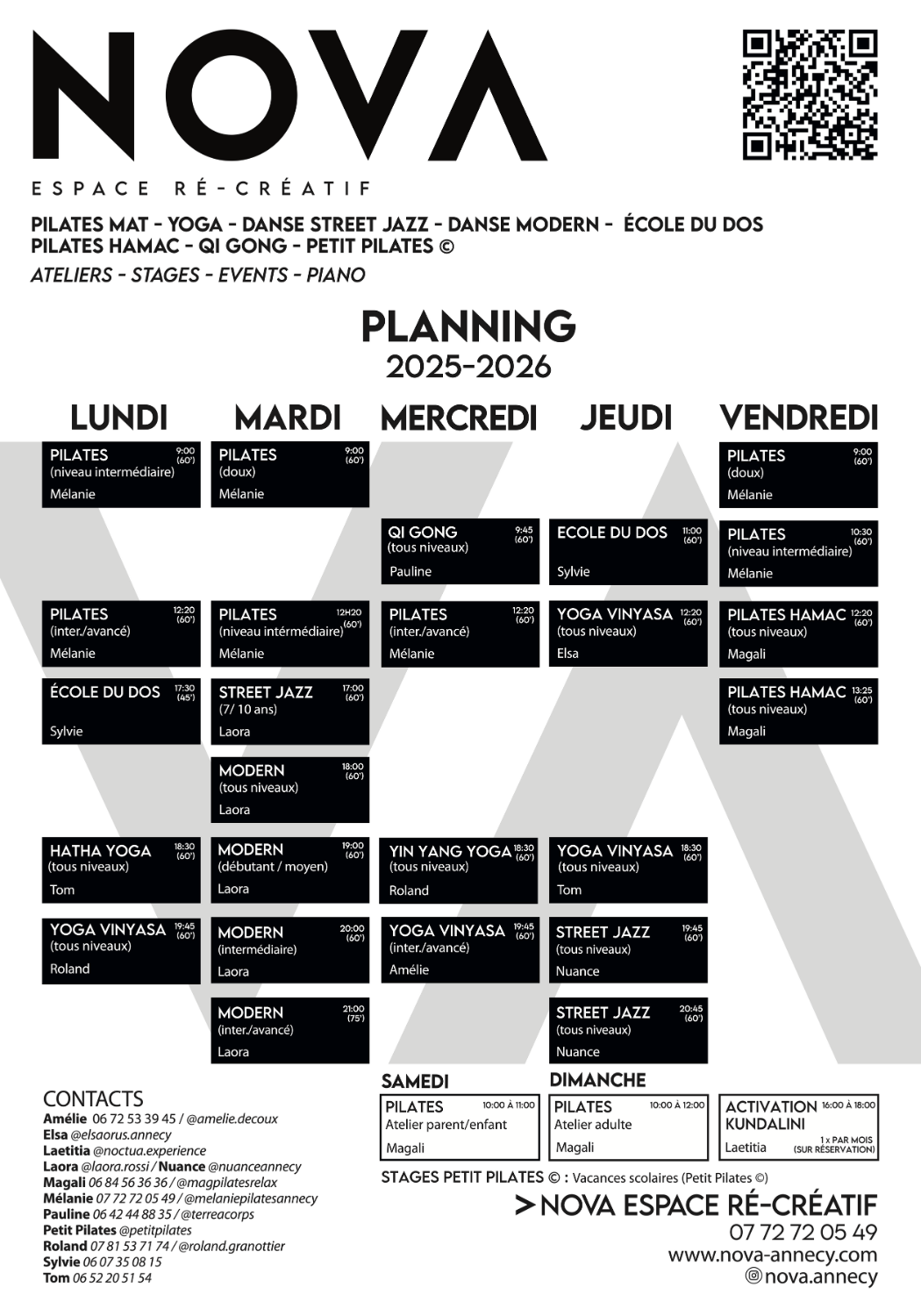 PLANNING NOVA RENTREE 2025-2026